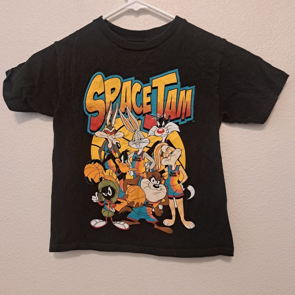 Space Jam Tune Squad Kids Graphic T-Shirt Black Looney Tunes Bugs Bunny Tee